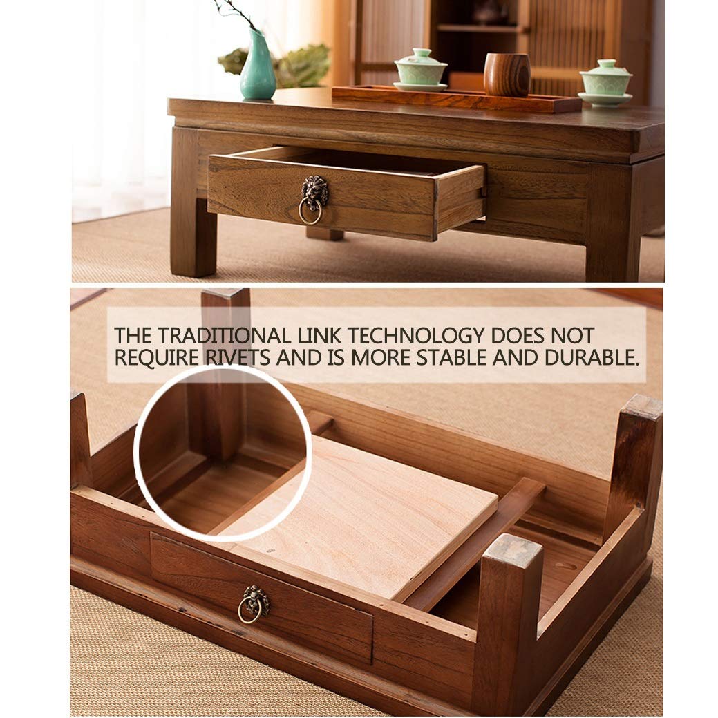 Tavolino in Legno Tavolino da Salotto Mini Tavolo da tè Tavolo Basso da Balcone Scrivania per Laptop con Cassetto Tabella di Studio Tavolo da Pranzo (Color : A, Size : 60X40X30CM)