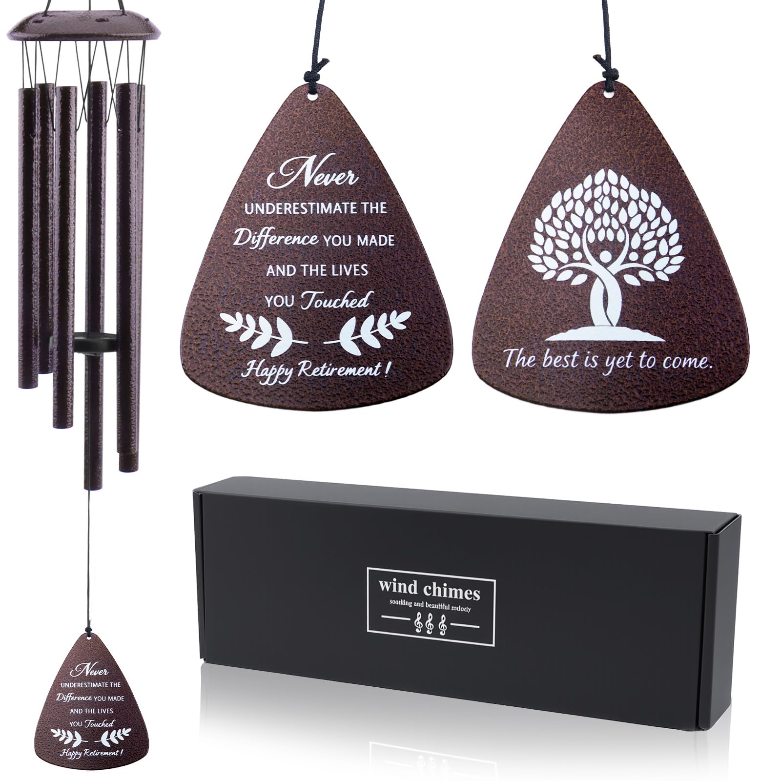 66 cm Wind Chimes, 6 Tubes Wind Chime for Room, Yard, Garden, Balcony, Retirement Gifts for Colleagues, Boss, Teachers, Nurses, Friends, Gift Suitable