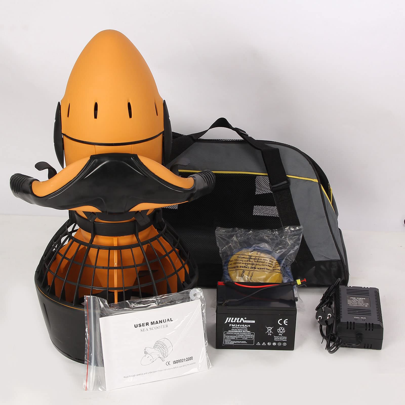 PEIXEN Scooter Marino Subacqueo Portatile, Booster per Immersioni E Nuoto con Batteria, 300w Elettrico per Piscina per Sport Acquatici E Immersioni Snorkeling E Avventura Marina Yellow