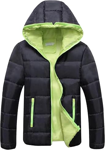 Mens Stylish Bubble Down Jackets Lightweight Packable Quilted Hooded Casual Puffer Jacket with Hood