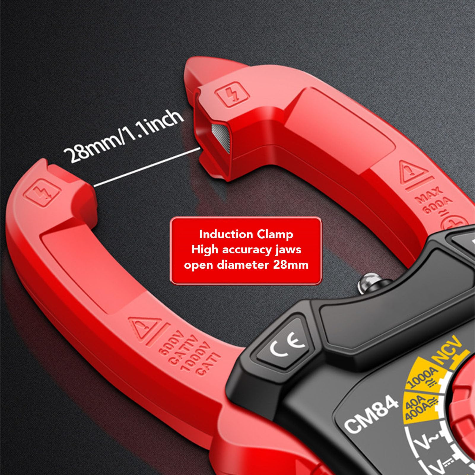 Demeras Multimetro Digitale A Pinza Tester di Corrente Ad Alta Precisione per Lavori Elettrici Misurazione CA 1000 A CC con Display LCD e Torcia Elettrica