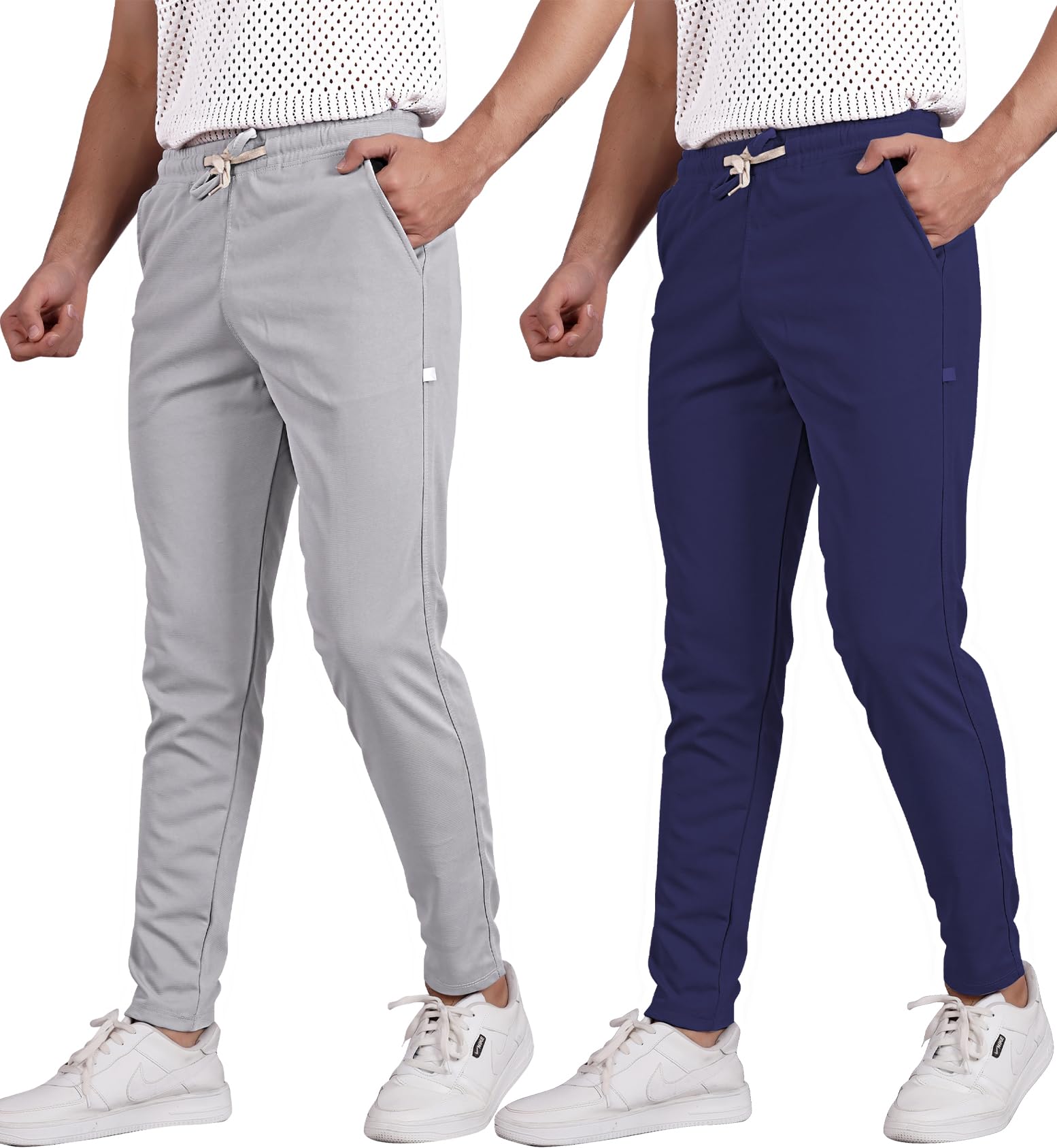Septem Mens Cotton Blend Track Pants for Active Lifestyles, Stylish Design Comfortable and Versatile Active Wear Combo Pack of 2 (_Navy Blue-Light Grey_2XL_)|101 (B0D83R6Q9D) Amazon Price History, Amazon Price Tracker