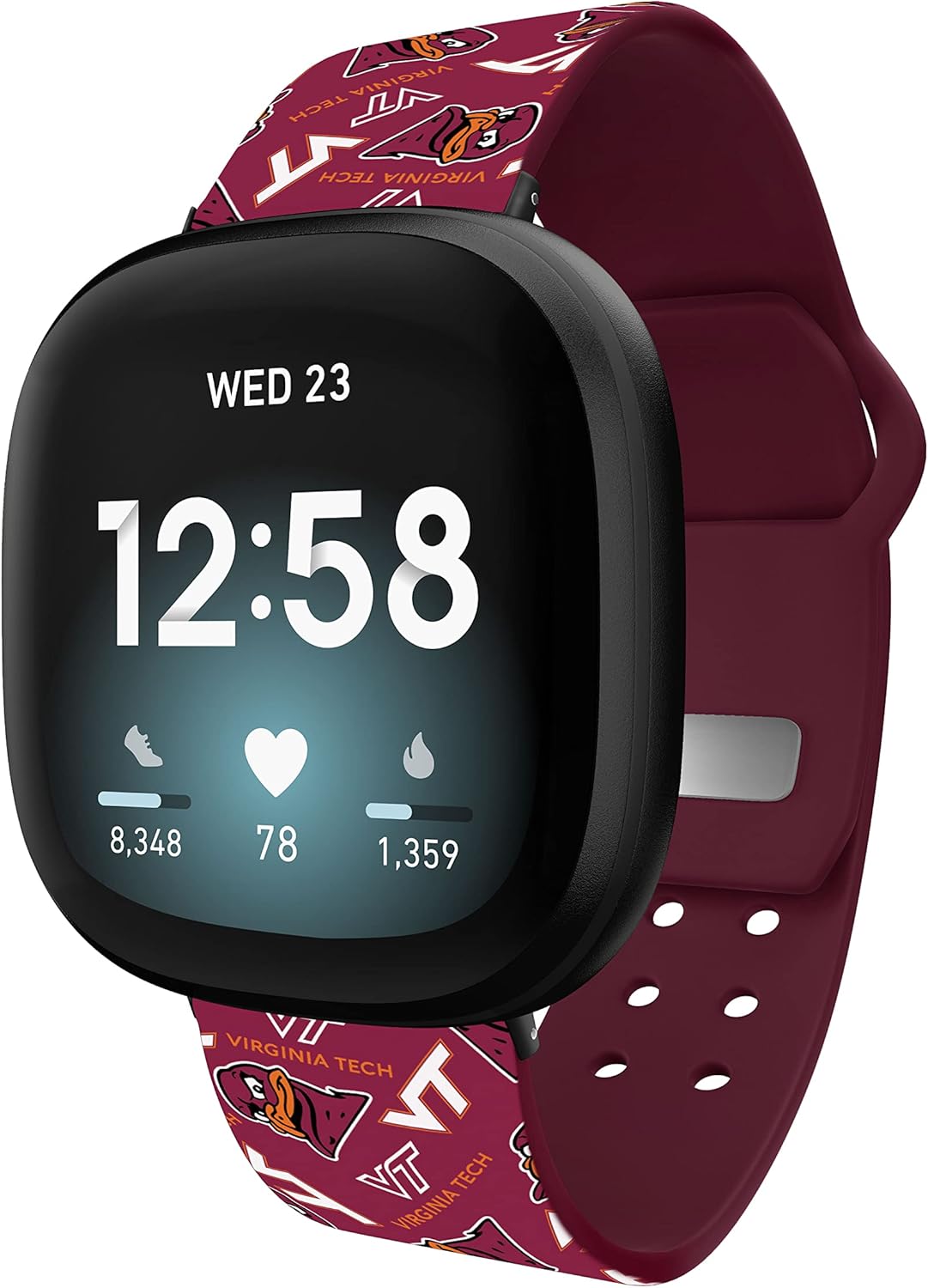Affinity Bands Virginia Tech Hokies HD Watch Band Compatible with Fitbit Versa 3 and Sense