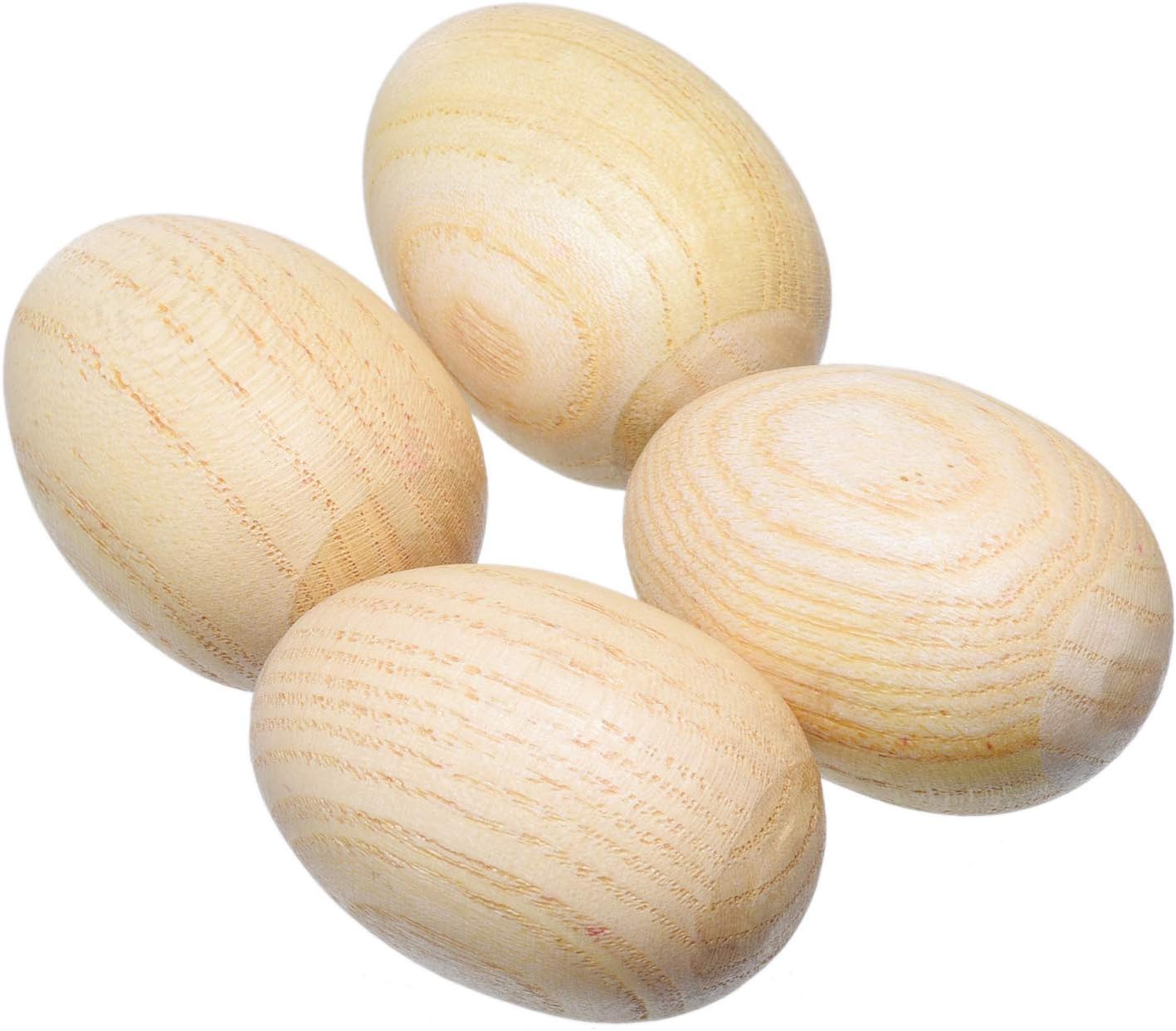 - 4 Pcs Natural Wood Egg Shaker Musical Percussion Instrument