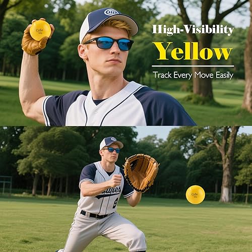 Miniatura 4 de Cyfie Pelotas de entrenamiento con peso, 6 paquetes de pelotas de béisbol con peso para jóvenes, pelotas pesadas de arena para práctica de bateo,