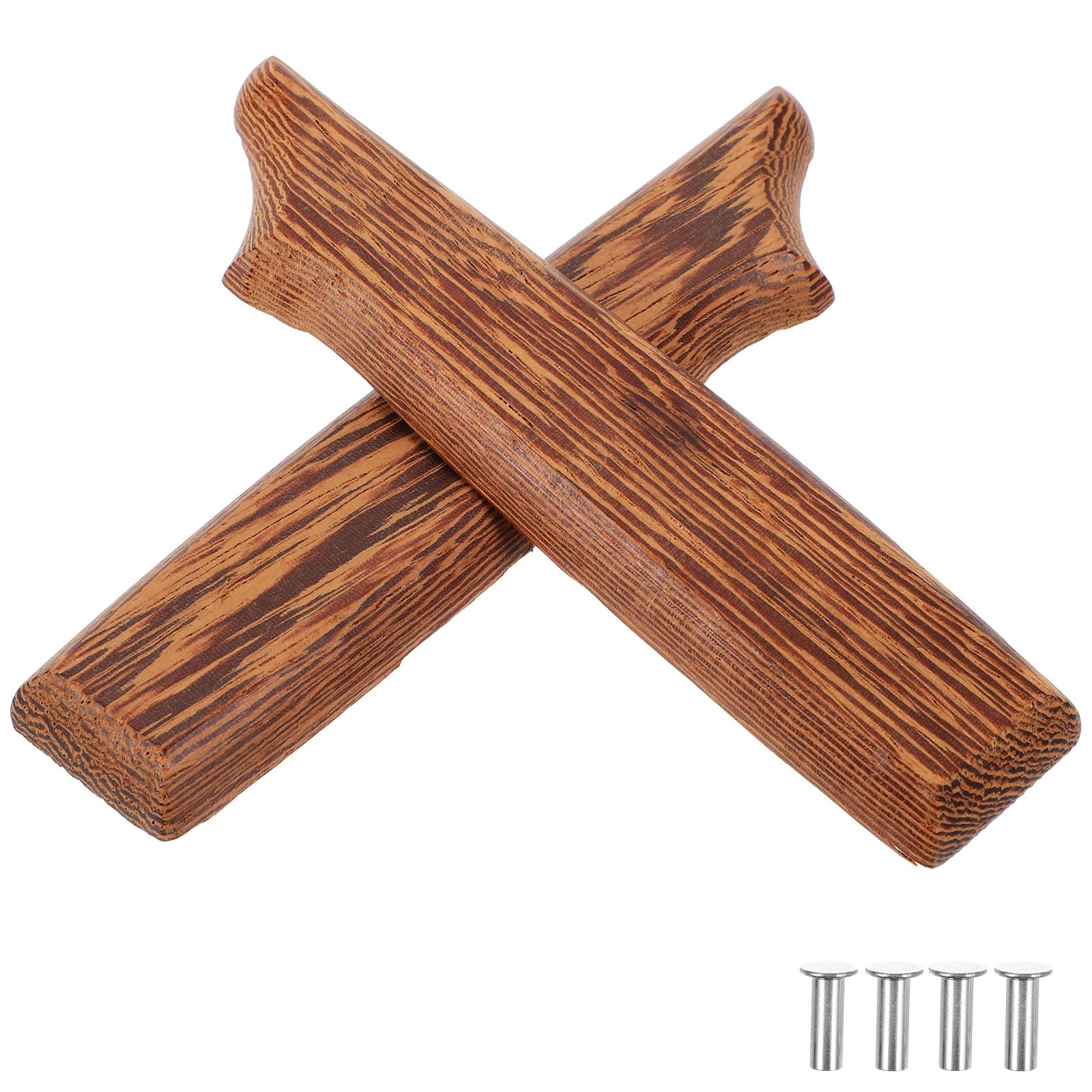 Manici Antiscivolo Legno da Coltelli Pezzi 2 Marrone Cucina Impugnatura Ricambi