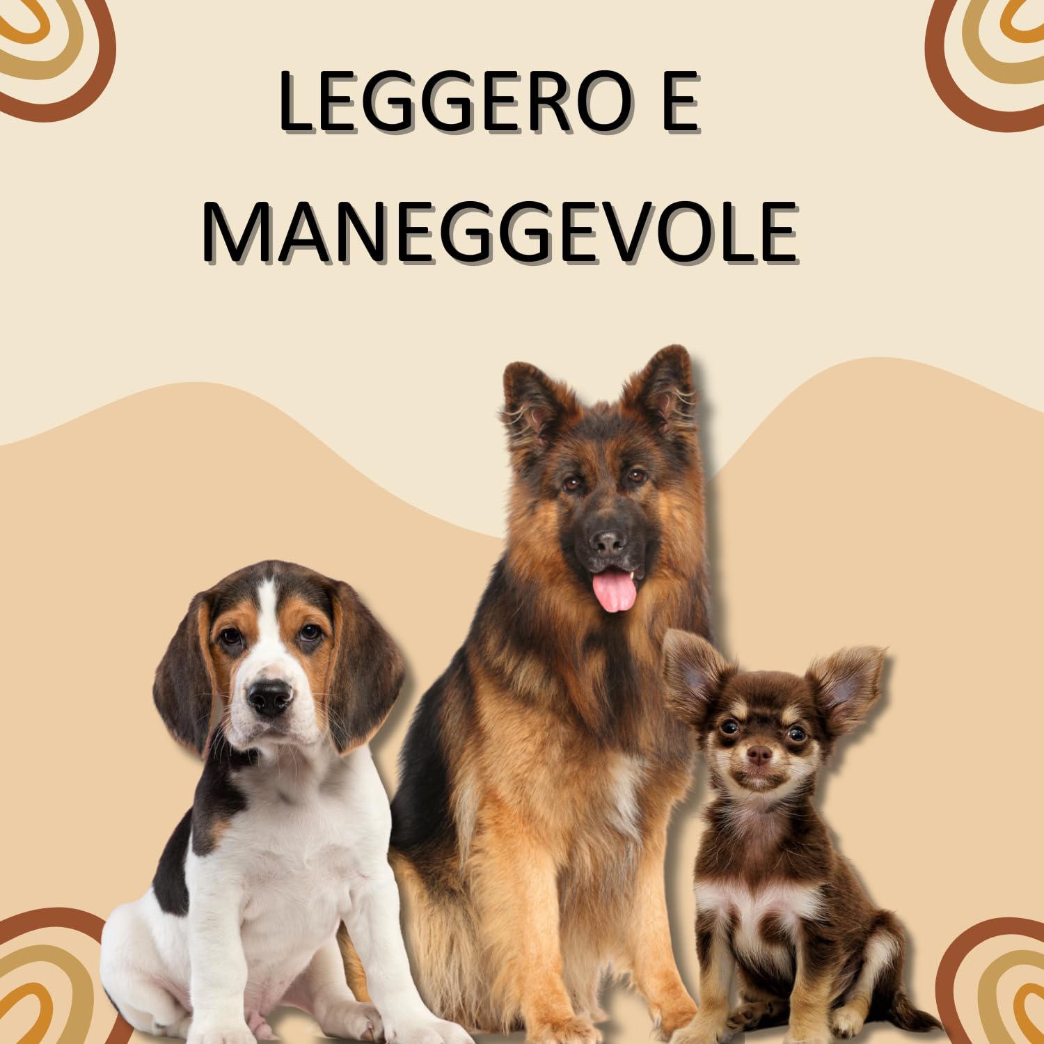 Pet's Market Guinzaglio Cane Cani 50 cm in Cuoio Tripla Treccia Color Marrone Scuro Presa Comoda Gancio Robusto (50 cm Marrone Scuro)