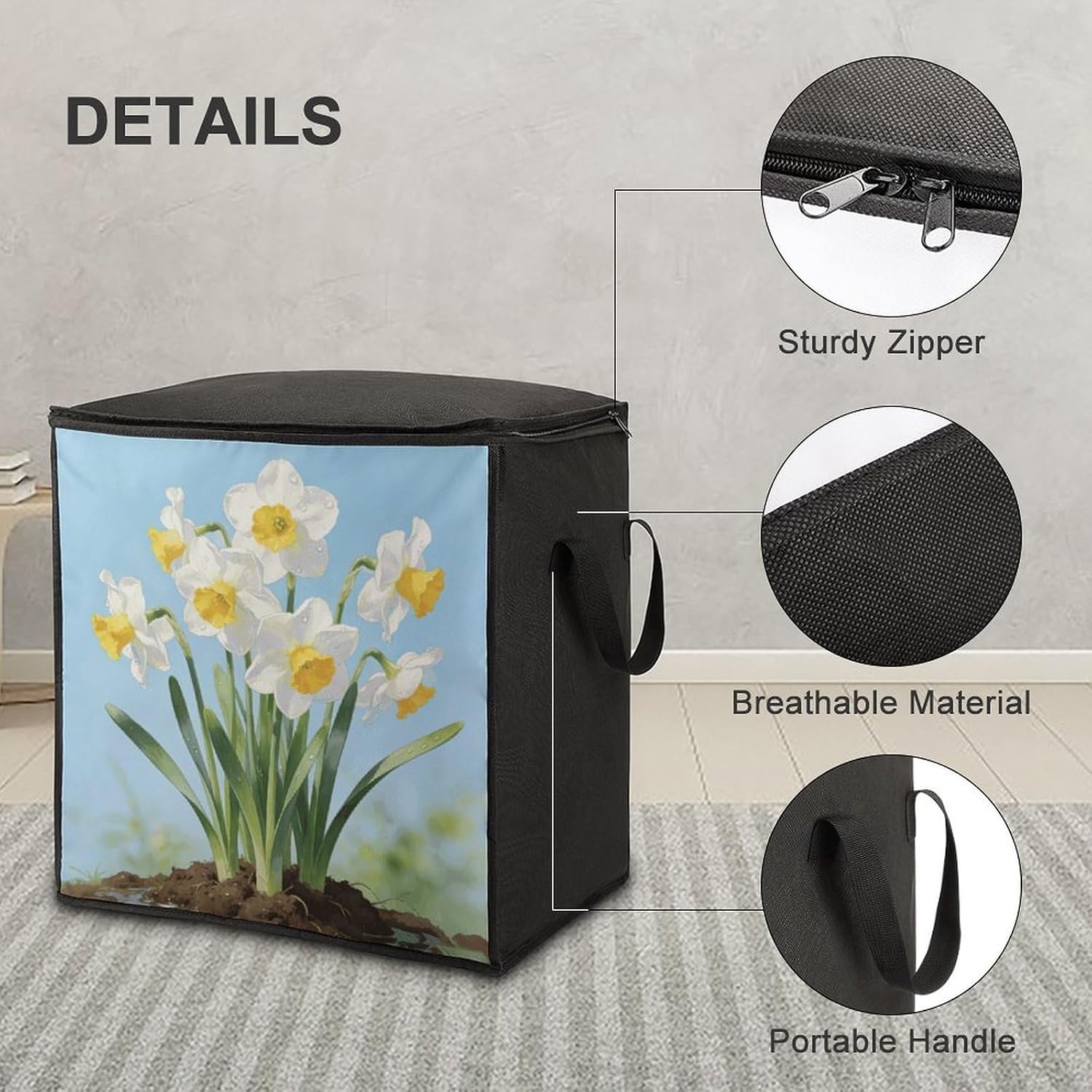 70L Large Comforter Blanket Storage Bag Foldable Closet Organizer image 4
