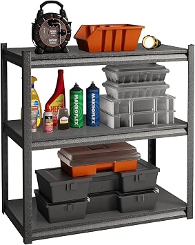 32" W Garage Shelving,900LBS Loads Adjustable Garage Storage Shelves, 3-Tier Metal Storage Racks and Shelving Units, Utility Rack Shelves 16" D x 32" W x 32" H