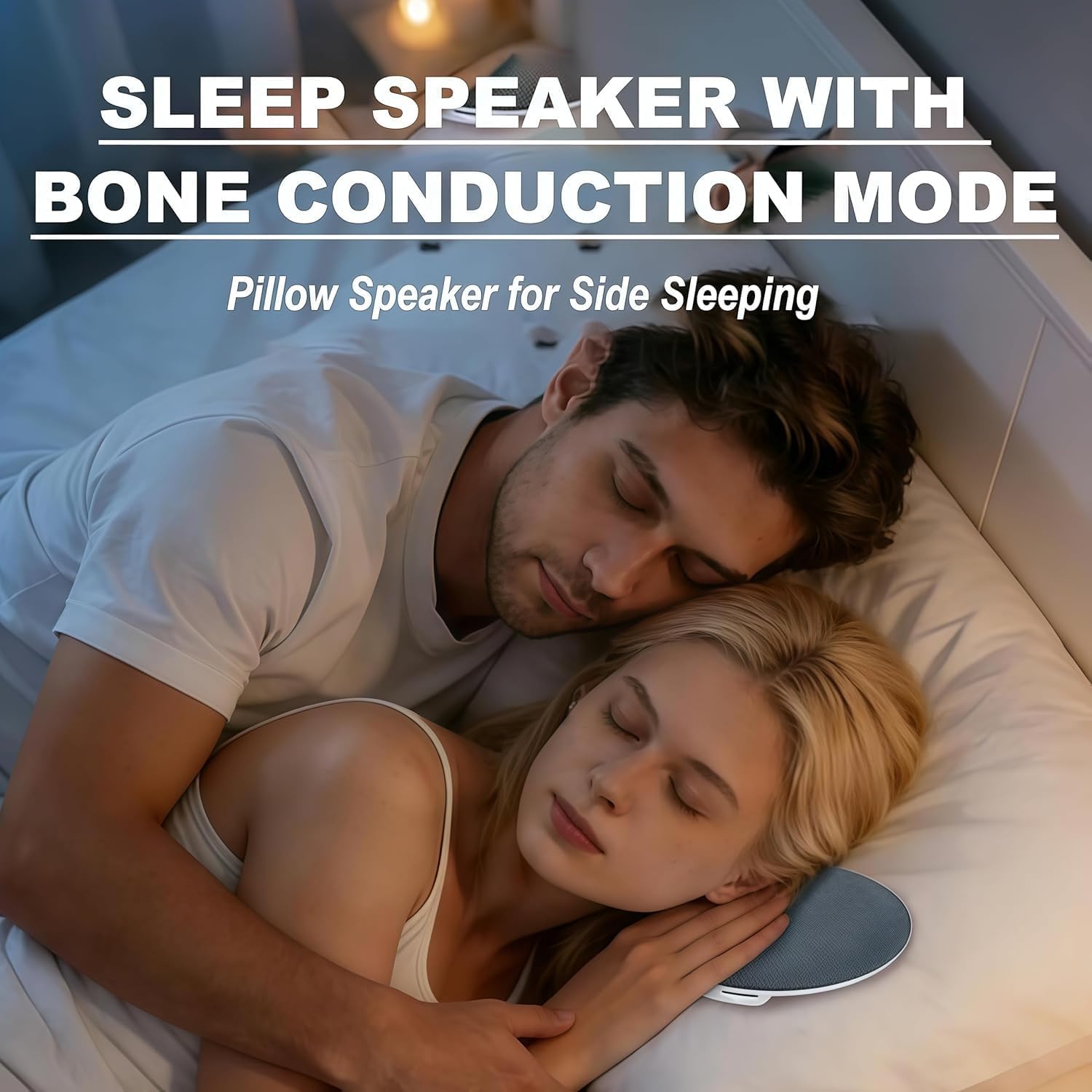 Ultra-Thin Bluetooth Pillow Speaker with Bluetooth 6.0, 2026 New Pillow Speakers for Sleeping, Bone Conduction Under Pillow Speaker with Soothing Sounds & Sleep Timer for Side Sleepers & Deep Sleep — view 6