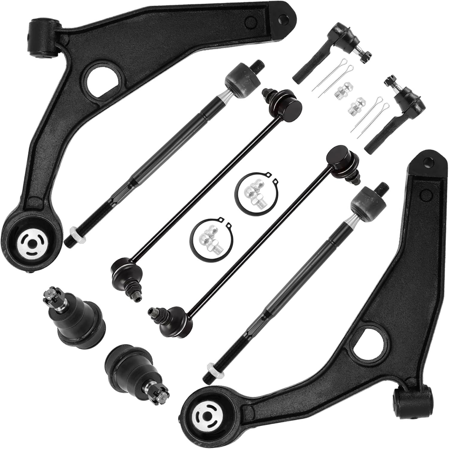 10-Piece Front Lower Control Arm Tie Rod Sway Bar Link Suspension Kit Fits 2011-2014 Chrysler 200, 2008-2014 Dodge Avenger, 2007-2010 Sebring (Sedan ONLY), Replaces K641333 K641334