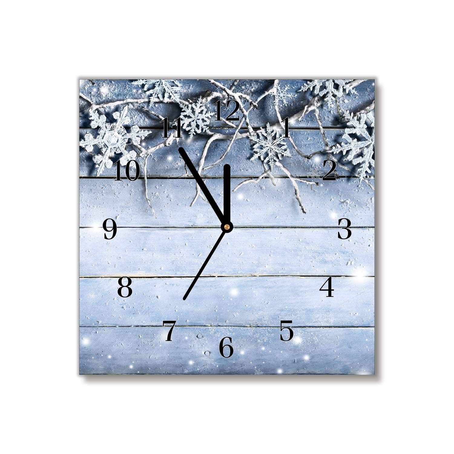 Horloge de Noël silencieuse Tulup en verre trempé 30 cm, le cadeau idéal
