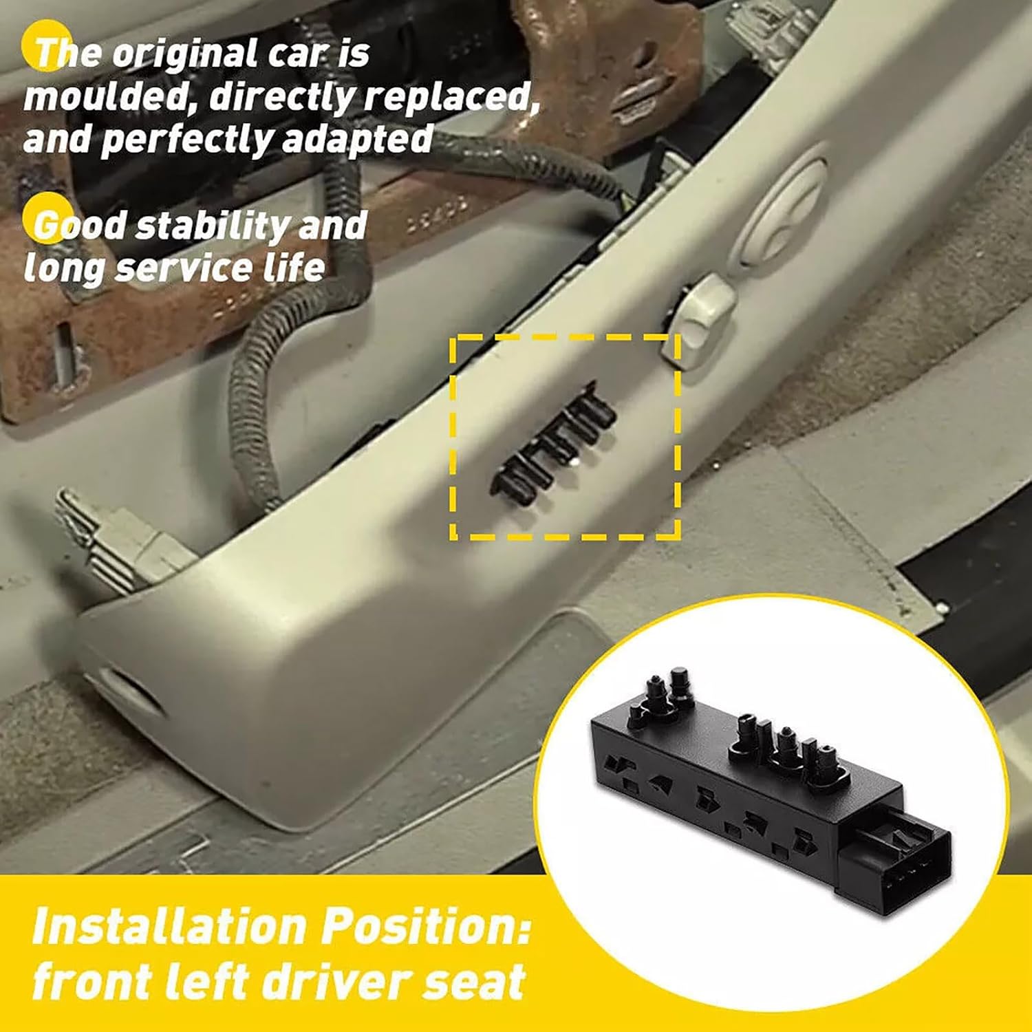 Front Left Side 10-Pin Seat Switch SW9444 Support Up & Down Foward & Backward Adjustment Fit for Buick Regal 2011-2018