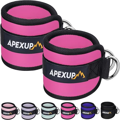 Miniatura 38 de APEXUP Correa de tobillo para máquina de cable, bandas de resistencia de tobillo, correas de tobillo de patada hacia atrás con cable para gimnasio