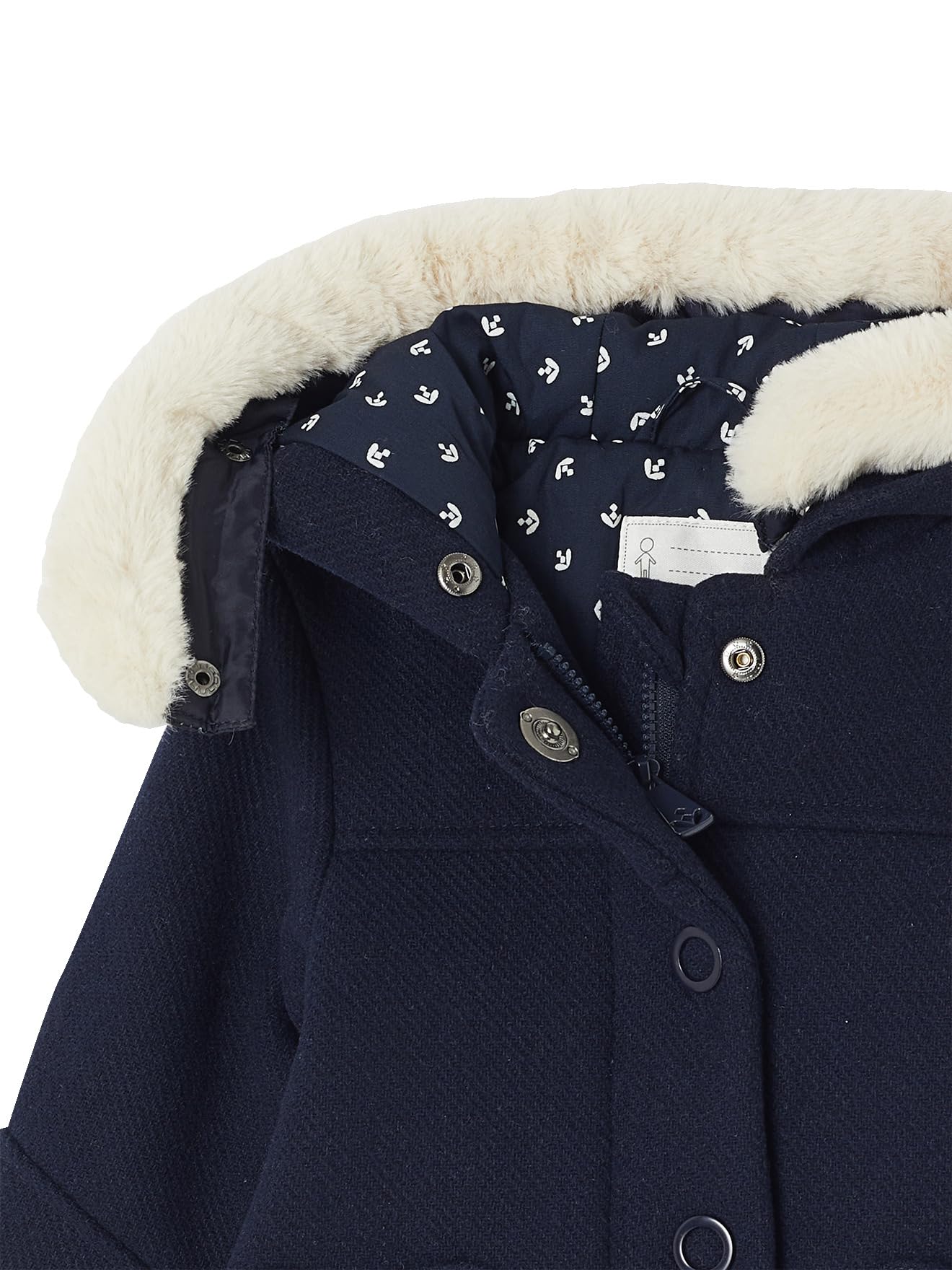 VERTBAUDET Manteau à capuche bébé fille drap de laine