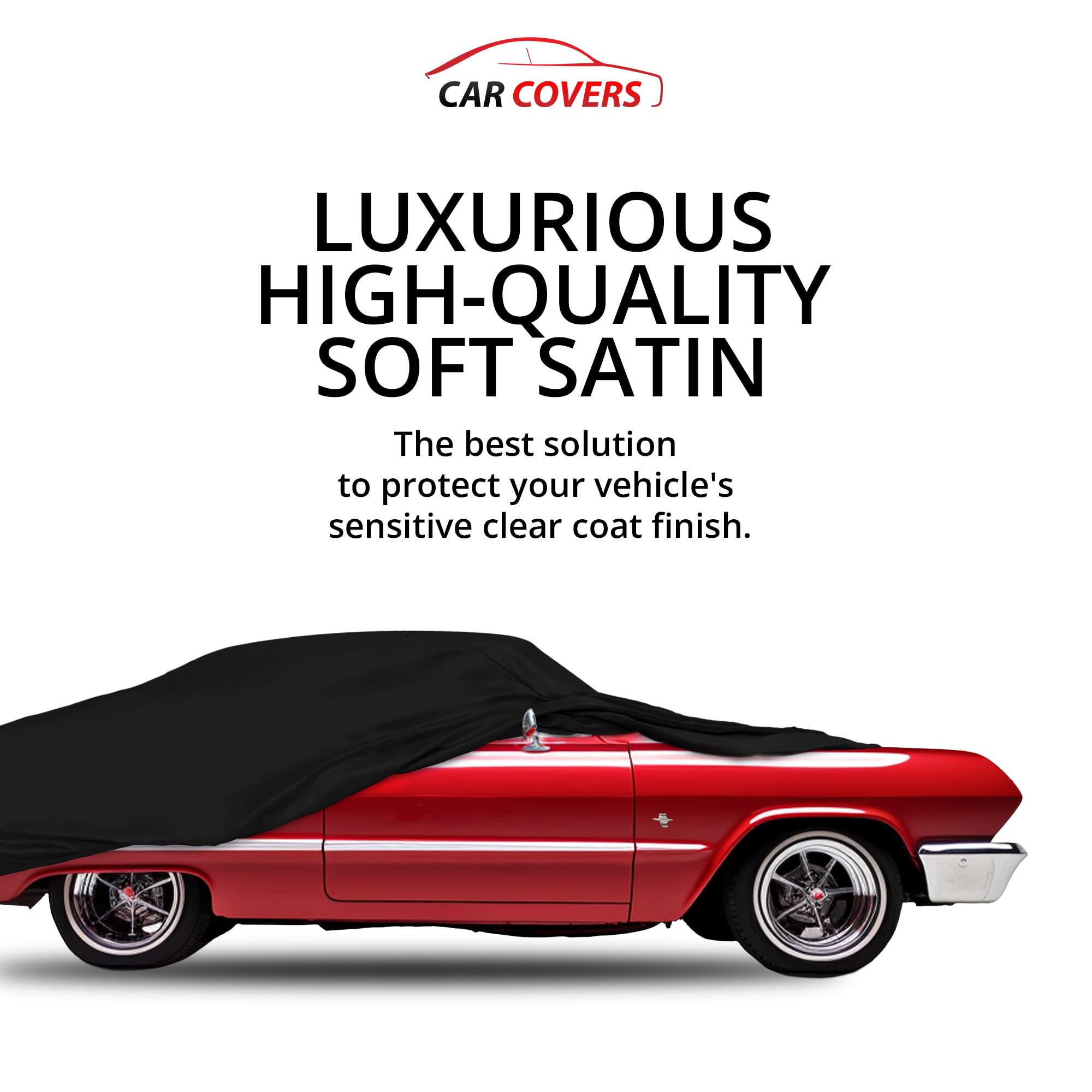 Car Covers Scratch Resistant Indoor Car Cover with Warranty Compatible with Chevrolet 1965-1970 Impala - Black Satin Ultra — view 3