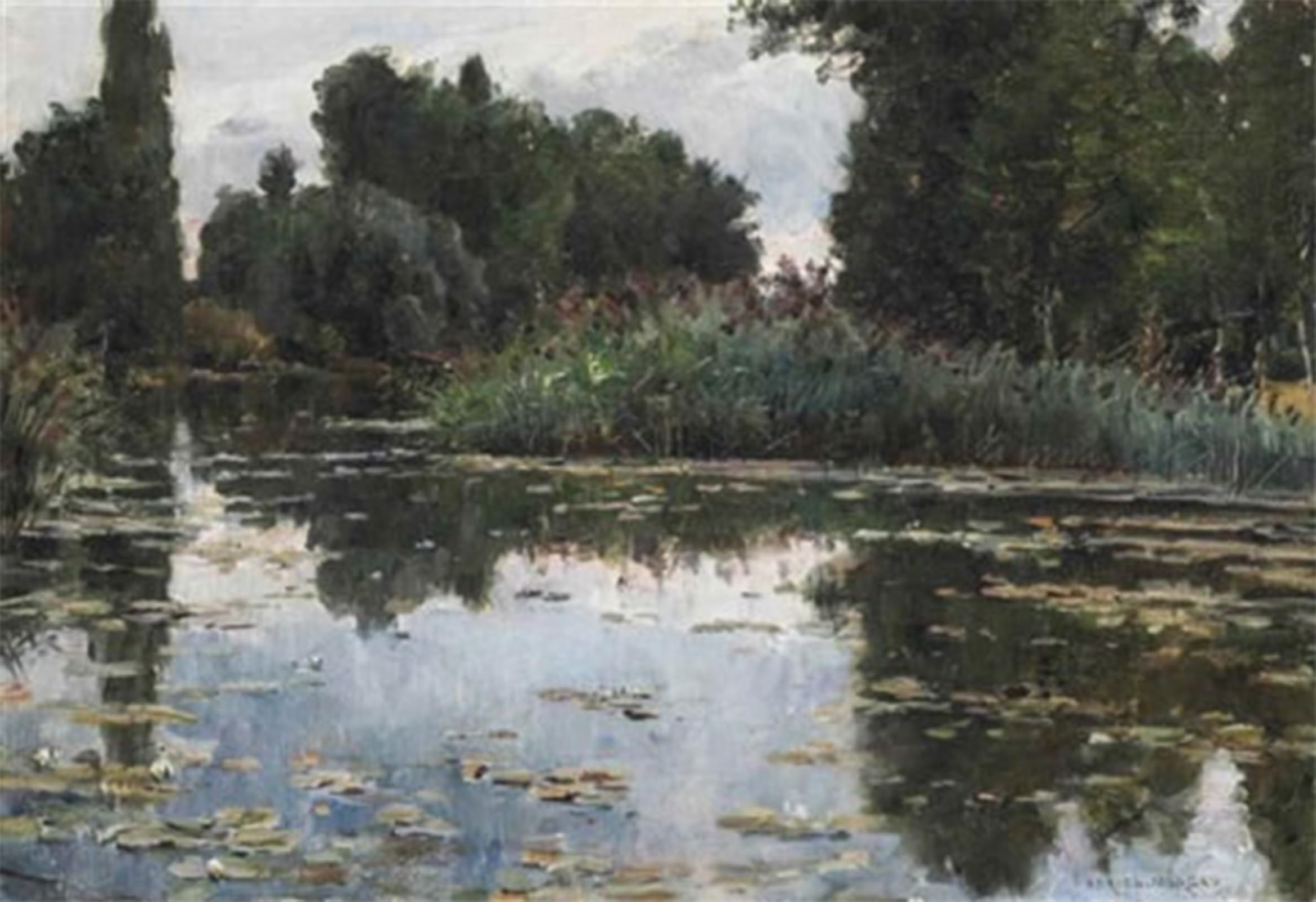 Lo stagno delle ninfee de Adrien Moreau cuadro decorativo en lienzo de gran formato 5