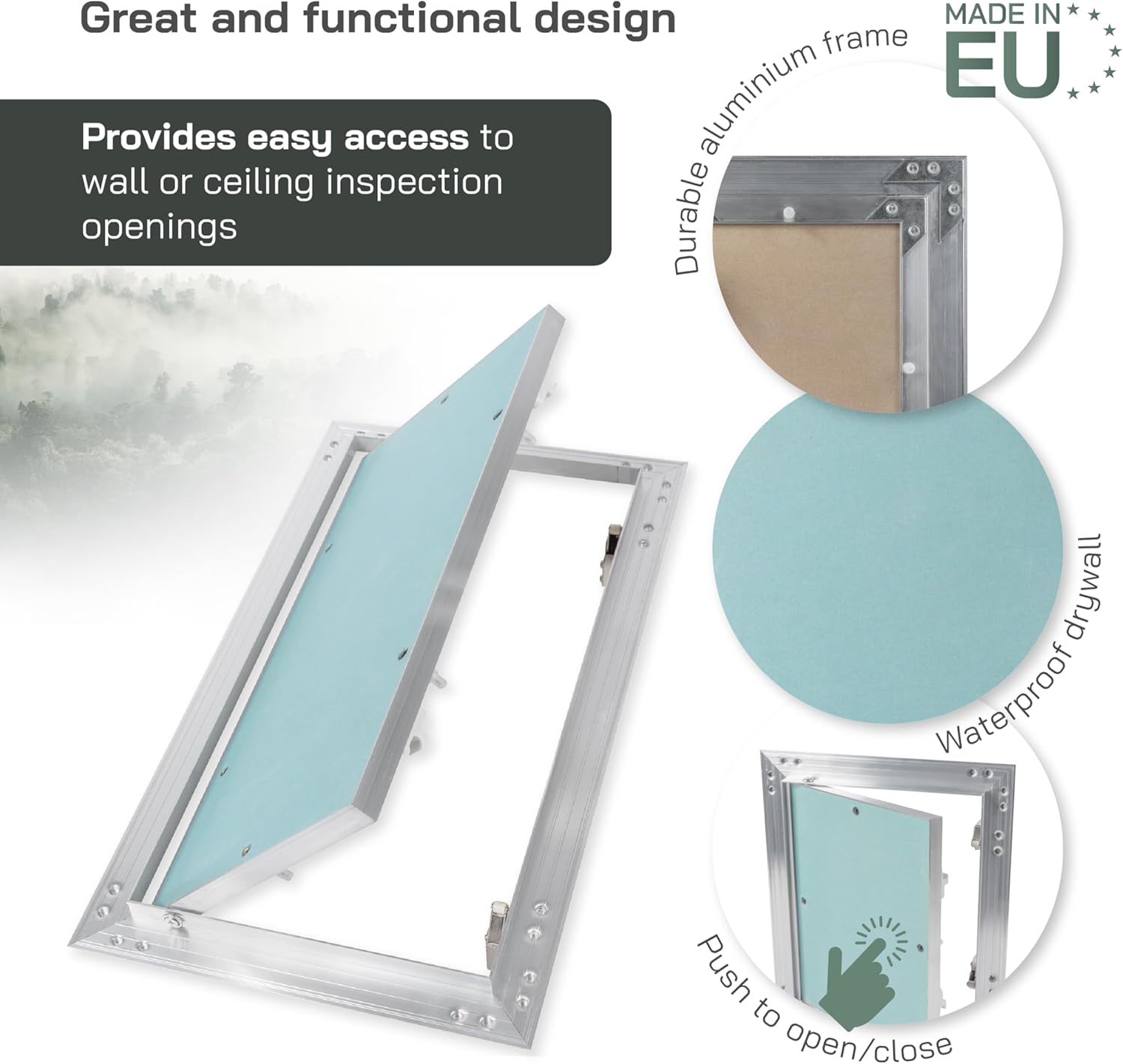 Vent Systems 8" x 16" Inch Access Panel - Drywall, Wall, Electrical, Plumbing Cover Plate - Ceiling, Wall Mount Drywall Access Panel - Metal Crawl Space Door for Home, Garage, Basement, Attic