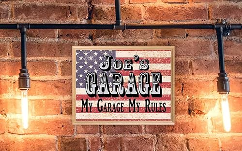 Miniatura 4 de Letrero de garaje personalizado con nombre, arte de pared de cueva de hombre, regalo para él, hombres, padre o esposo