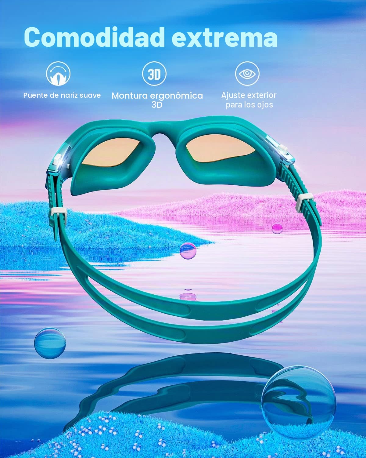 ZIONOR G1MINI ULTRA Gafas de natación polarizadas fotocromáticas para niños y niñas, protección UV, a prueba de fugas, correa fácil ajustable para natación