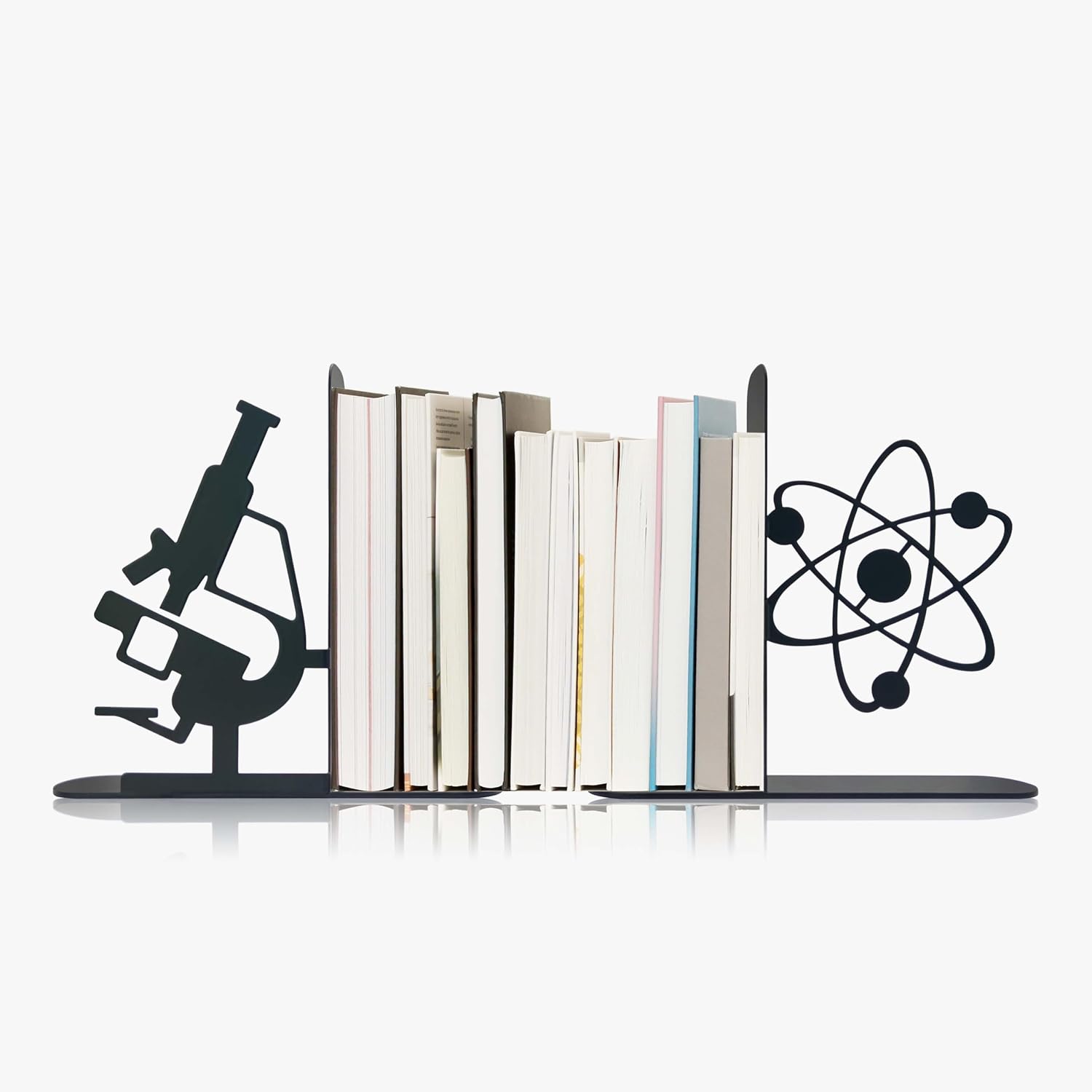 DNA Metal Bookends, Biology Decor, Double Helix Decor for Biology Classroom, Bookshelf, Home,Library, Office, Study Room, Biology Gift for Biology Teacher Professor Nerd Boyfriend Graduate,Black