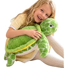 IKASA 18" Big Turtle Stuffed Animal, Super Soft, Zipper-Free Plush | Extra Plump Full Body Filling, Child-Safe One-Piece Design, Cute Hugging Pillow Gift for Kids, Girls & Adults