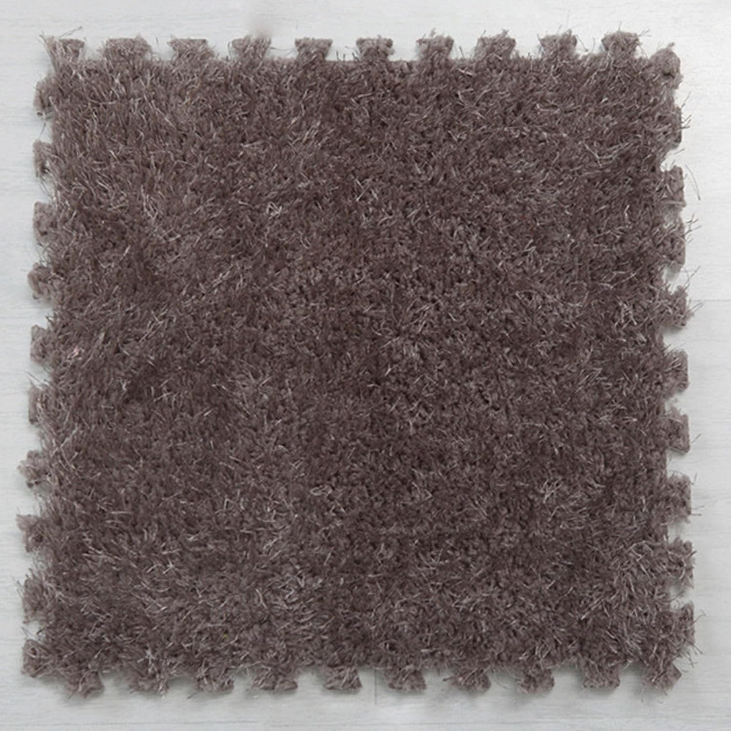 Plush Interlocking Carpet Tiles 16PCS,Non-Slip Plush Interlocking Foam Jigsaw Mat,Interlocking Floor Mat,Interlocking Carpet Blocks(Silver Gray)