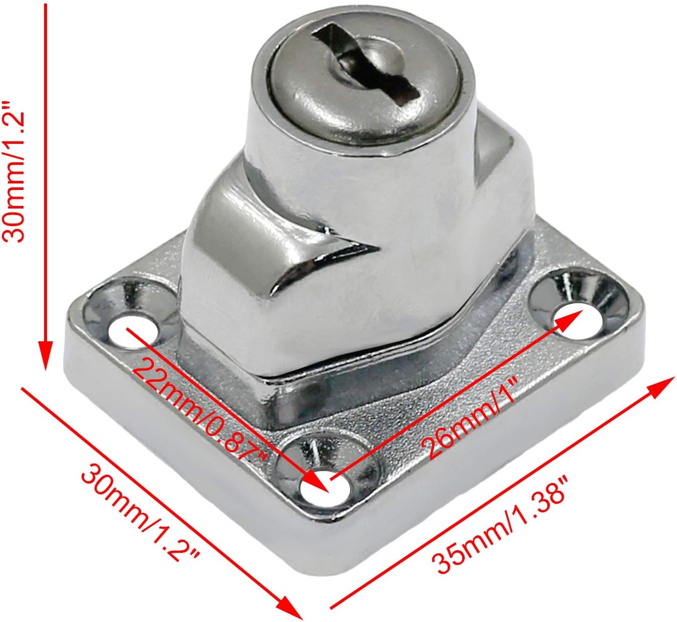 Kyuionty 2Pcs Keyed Hasp Locks 2.5 Inch Twist Knob Keyed Locking Hasp, Metal Safety Hasp Latches Keyed Different for Small Doors, Cabinets (Sliver)