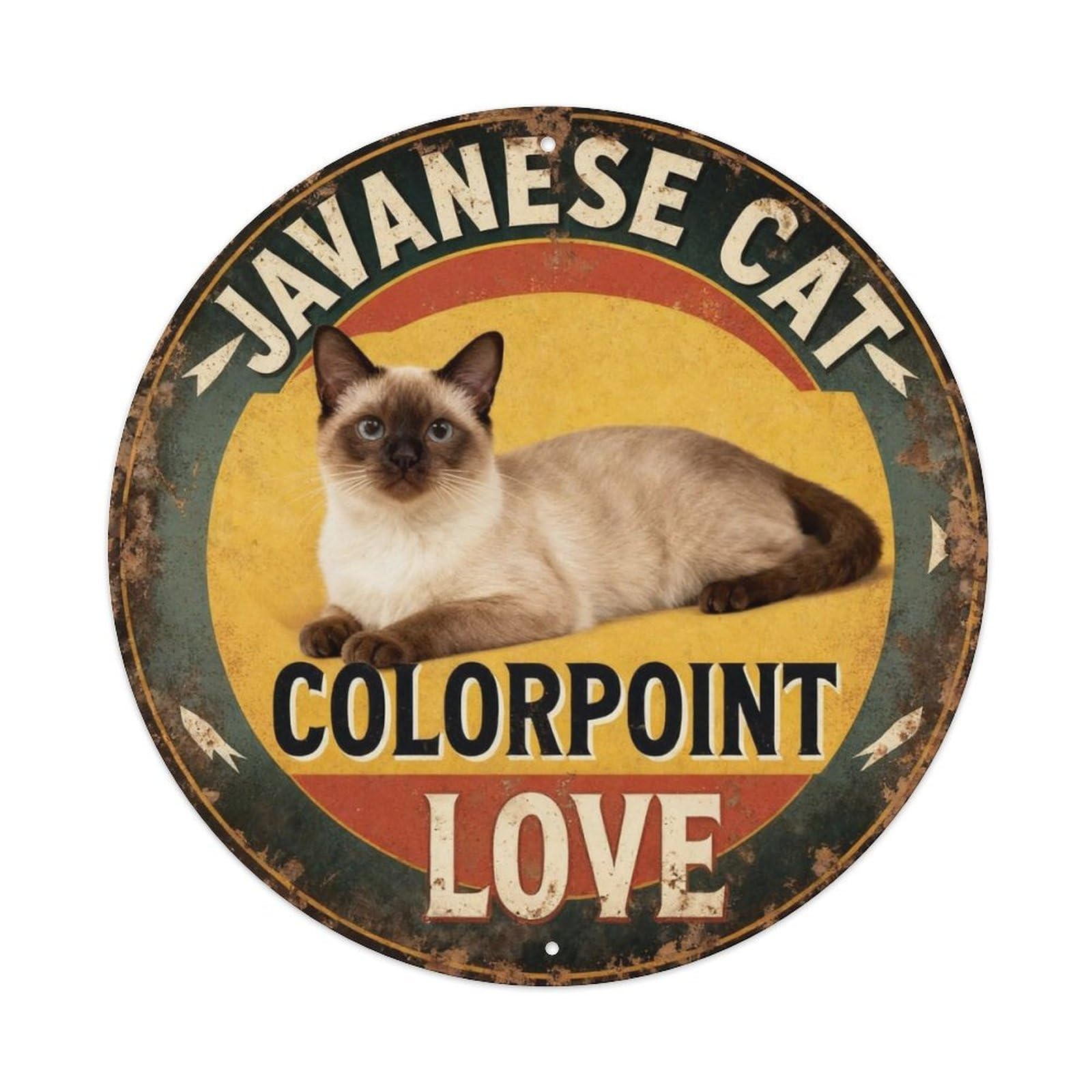 Javanese Cat Colorpoint Love Metal Tin Sign Plaque