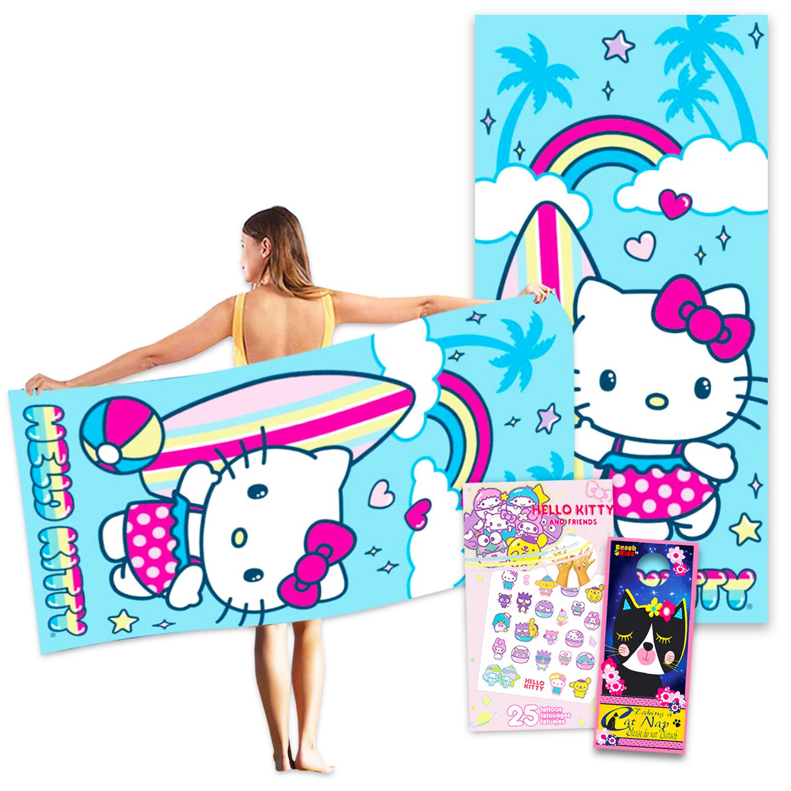Hello Kitty ビーチタオル Amazon.com: Jay Franco Hello Kitty Bath Pool Beach Towel