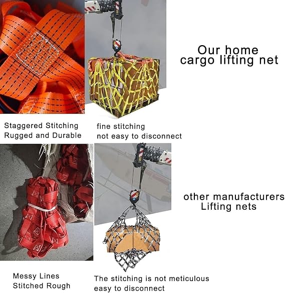 Heavy Duty Cargo Lifting Net Cargo Lifting Net Slings Hanging Net Cargo Lifting Bags, Decorative Fencing Safety Lifting Webbing Nylon sling nets(1.5 X 1.5M/Mesh 10cm/Load 1t)