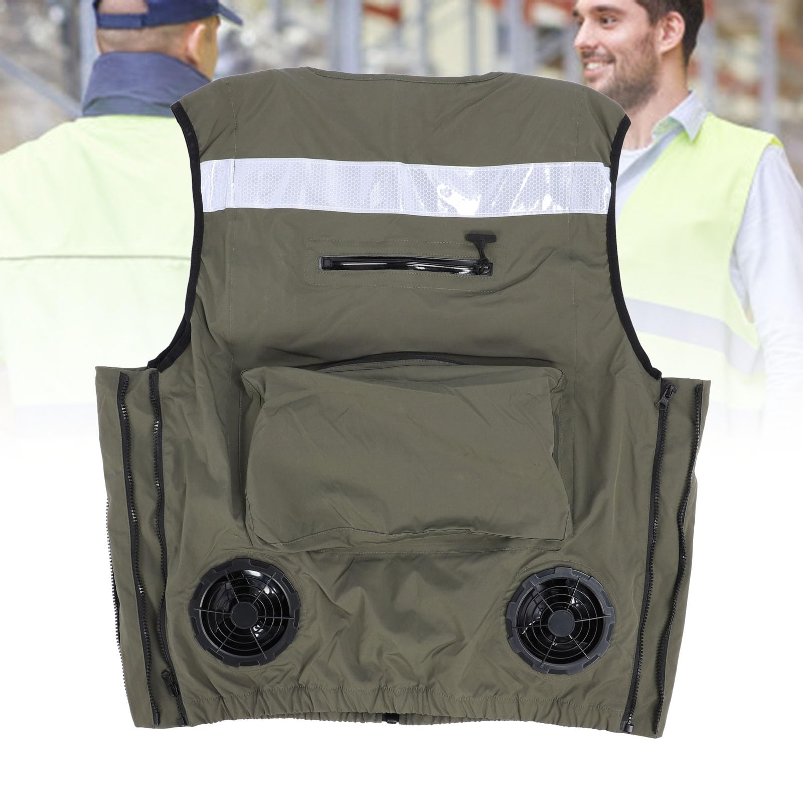 FTVOGUE Chaleco de Refrigeración, Chaleco de Refrigeración por Aire y Agua Ajustable con Tiras Reflectantes para Atletas y Trabajadores Al Aire Libre