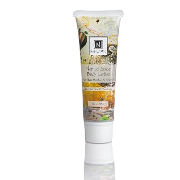 لوشن الجسم Nabila K Nomad Spice - مرطب للجسم واليدين والقدمين - أساسه الصبار والماء - زبدة الشيا وزيت الزيتون - معطر بشكل طبيعي - 1 أونصة