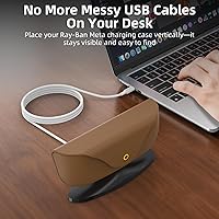Vista 4 de HiBloks - Soporte de carga magnético para Ray-Ban Meta Charging Case (Gen 1 y 2), cargador desmontable USB-C Dock Smart Glasses Accessories Funda