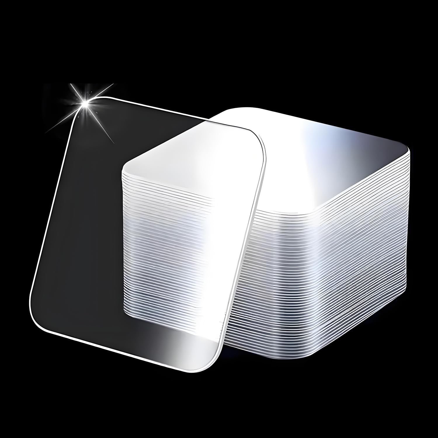 Guokoo 12 Pcs Sticky Tack Square 2.25x2.25 inch, Clear Mounting Tape for Walls, Removable Double Sided Adhesive Pads Wall Tape for Home Office Decor,