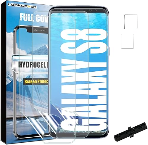 Miniatura 10 de LOOKSEVEN Paquete de 3 protectores de pantalla de película de hidrogel (no vidrio) + 2 paquetes de protectores de lente de cámara de vidrio templado