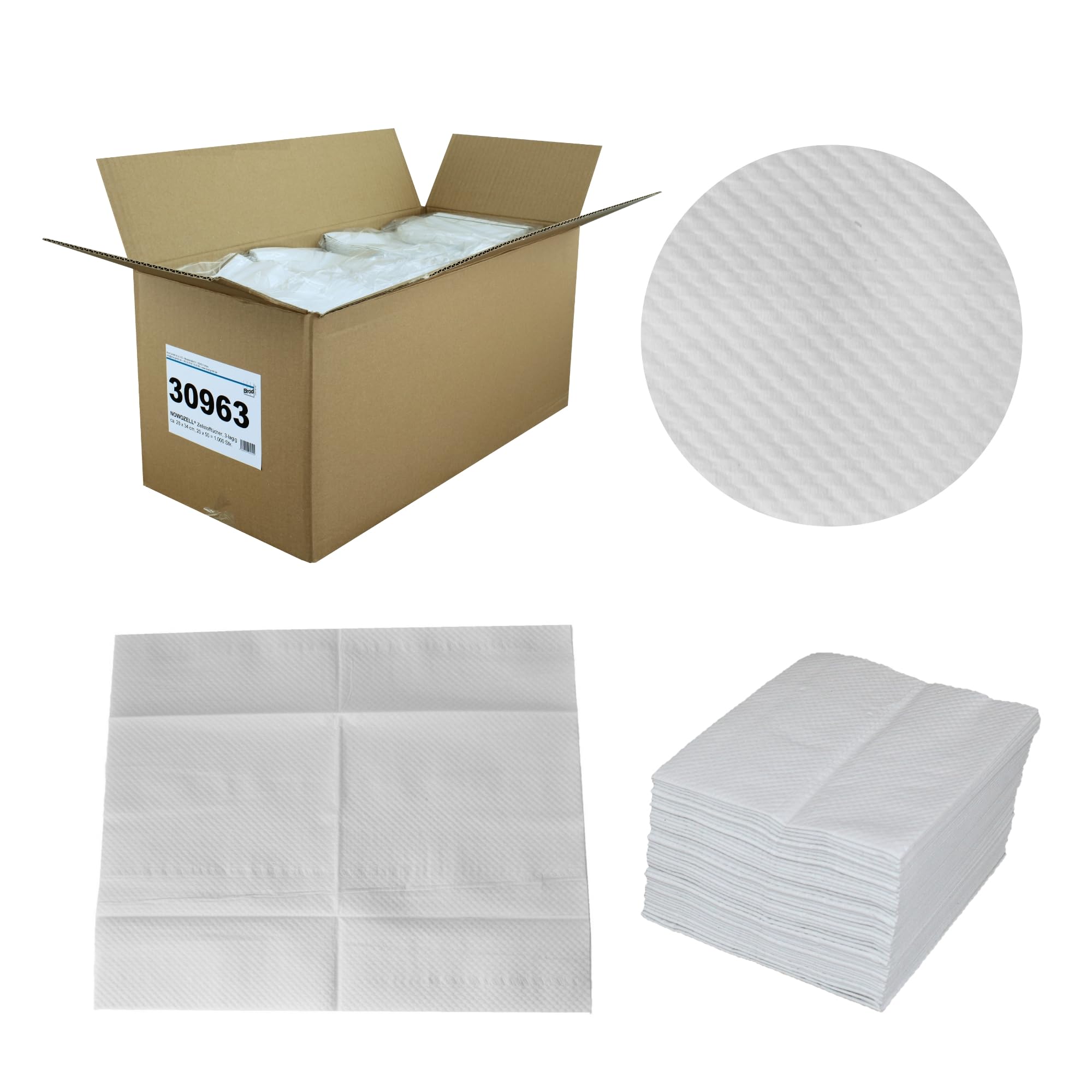 Wischtücher 3-lagig natur 28x34 cm 1000 Tücher aus 100% Recycling | Hautfreundliche, saugstarke Mehrzwecktücher für Gesundheitswesen & Pflege, ideal als Unterlage, Saugmaterial und Reinigung