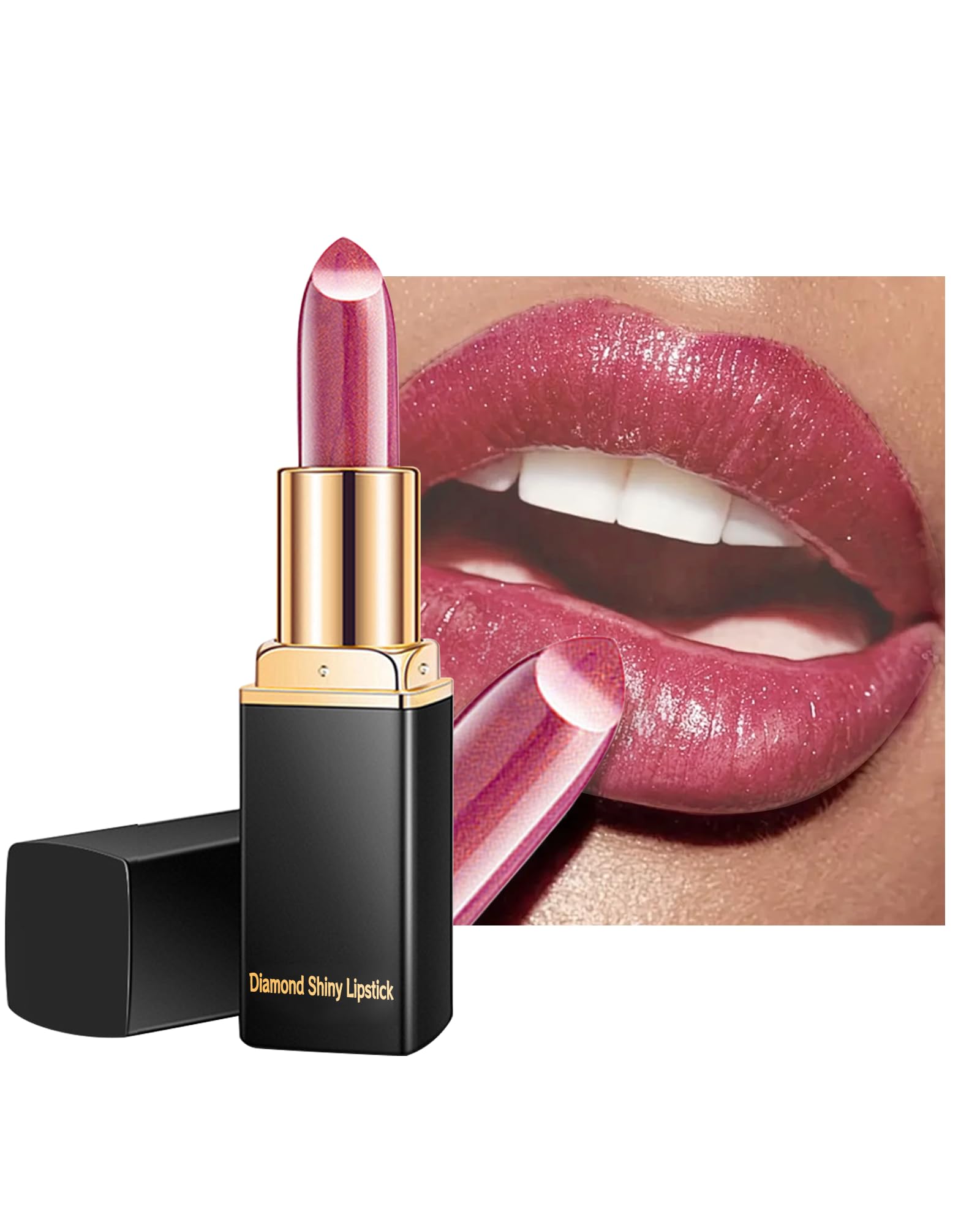 Glitter Shimmer Pink Lipstick for Women, Long Lasting, High Pigment 1Pc -05 05#