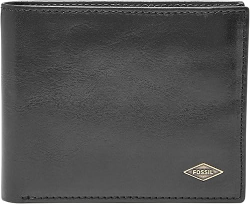 Fossil Ryan - Cartera plegable de cuero con bloqueo RFID para hombre con ventana abatible de identificación