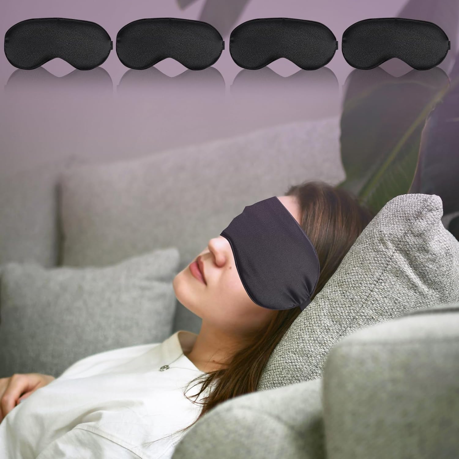 20 Pieces Silk Sleep Mask,Silk Eye Masks for Sleeping,Eye Mask with Adjustable Strap,Soft Sleeping Mask Eye Cover,Comfortable Blindfold Eyeshade for Women Men Sleeping Travel Nap(Black) - Image 6