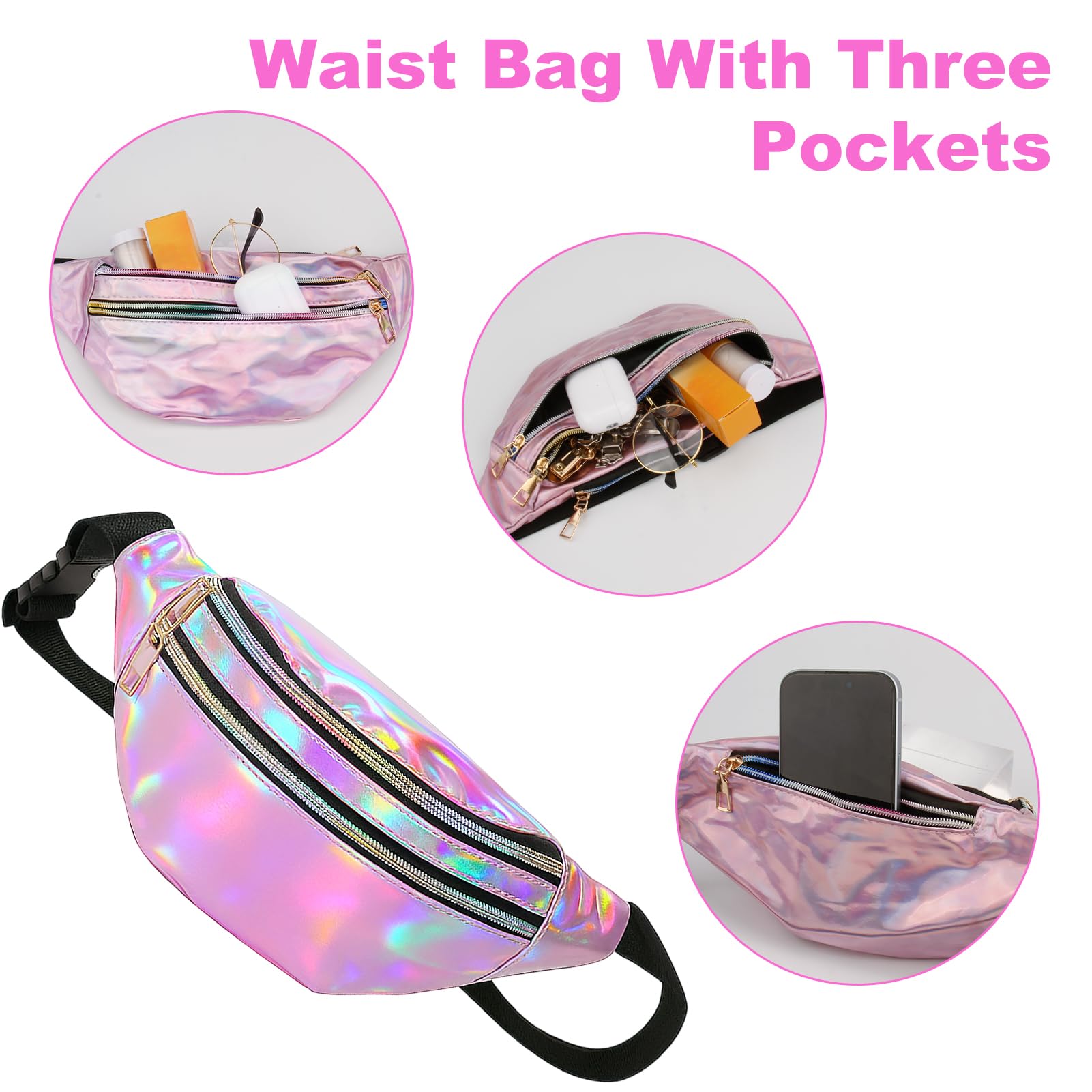 Banane Annee 90, Banane Paillette Femme, Sac Bananes Femme Annee 80, Bauchtasche Damen Festival, Festival Tasche, Sac Bananes Métallique Tendance, pour Le Sport et Les Voyages (Violet)