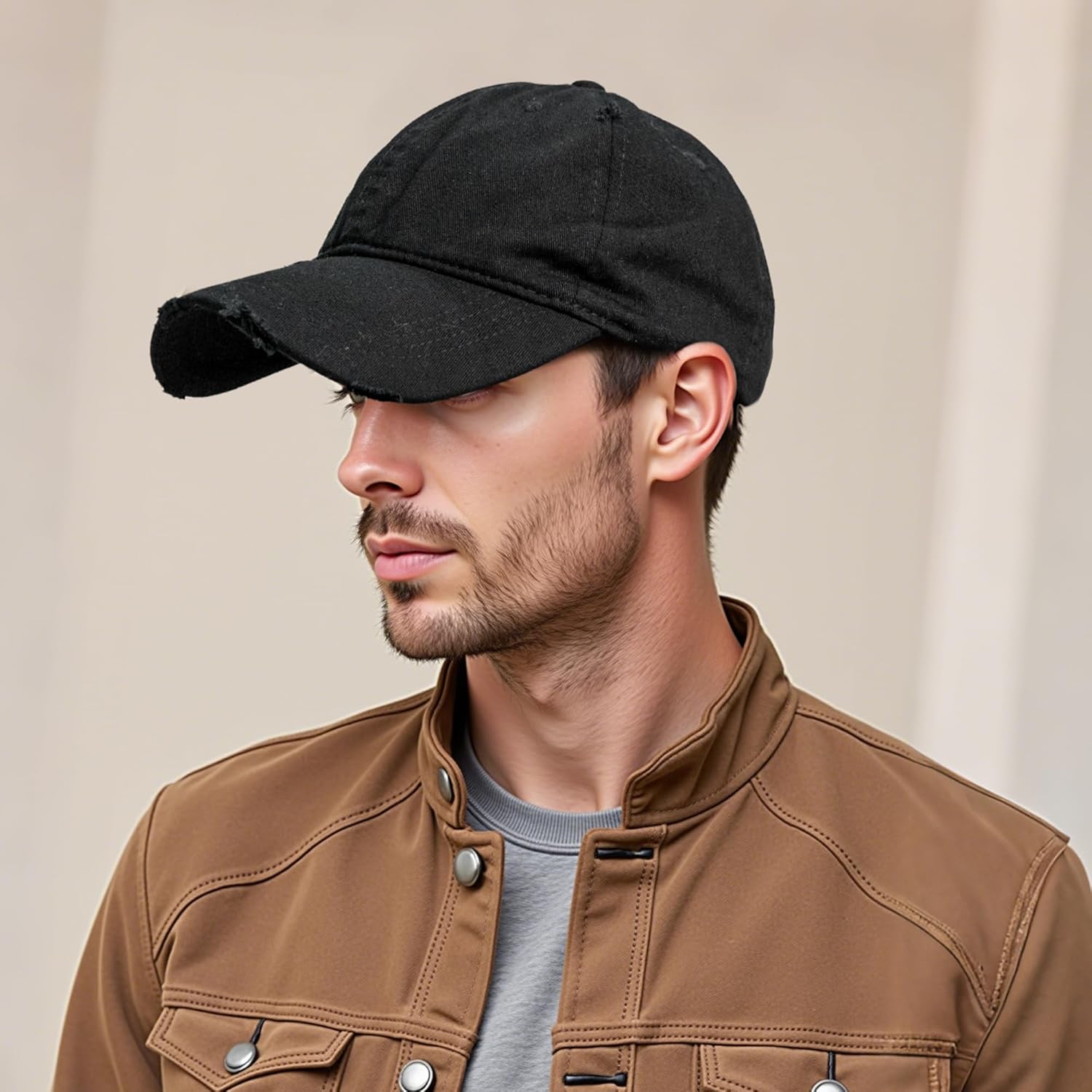 Baseball Cap for Men Women Distressed Golf Dad Hat Adjustable Washed Cotton Baseball Hat Unisex - Image 6