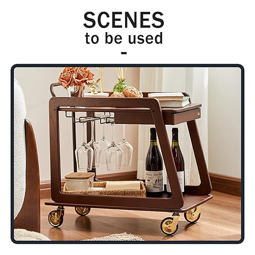 Miniatura 6 de Ruedas giratorias de 3 pulgadas, juego de 4 ruedas para carrito de restaurante de hotel (4 con freno, chapado en oro), vástago roscado de 0.315 x