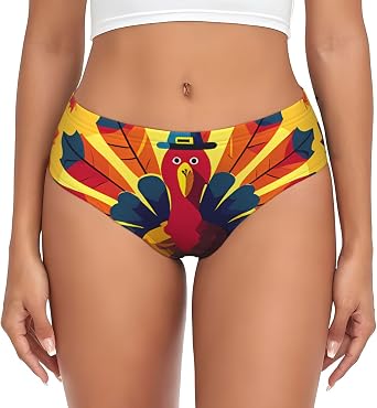Turkey for Womens Underwear, Breathable Polyester Underwear for Daily Wear
