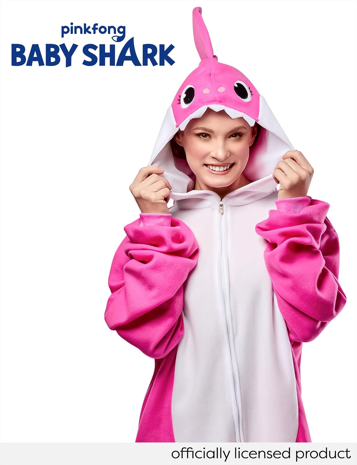 Rubies Adult Baby Shark Comfywear One-Piece Hooded Jumpsuit