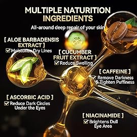 BREYLEE Renewal Care Kit with Aloe Vera Eye Masks - 60 Pcs & Renewing Serum, Under Eye Patches For Puffy Eyes,Hydrates, Improves And Firms The Eye Area, Suitable For Both Women And Men