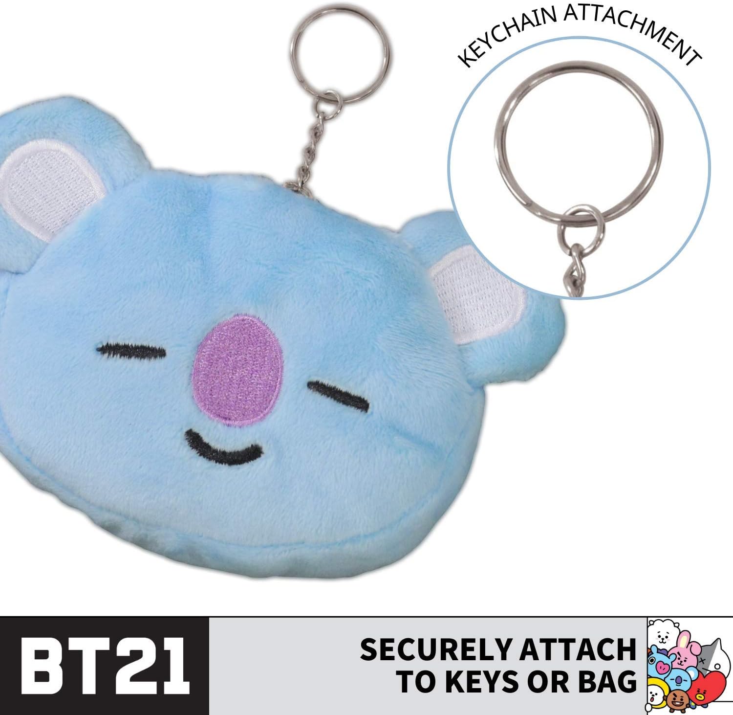 BT21 LINE FRIENDS Small Coin Purse Wallet with Keychain
