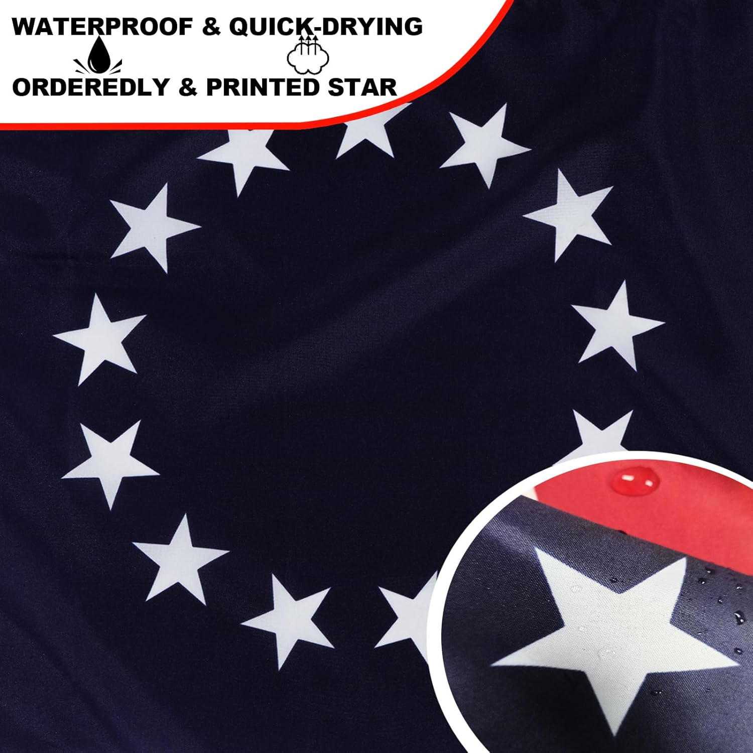 Betsy Ross Flag 3X5 Ft Outdoor 13 Star American Flags Double Stitched USA Historical Colonies Banner with 2 Brass Grommets for 250th Anniversary Indoor Decor
