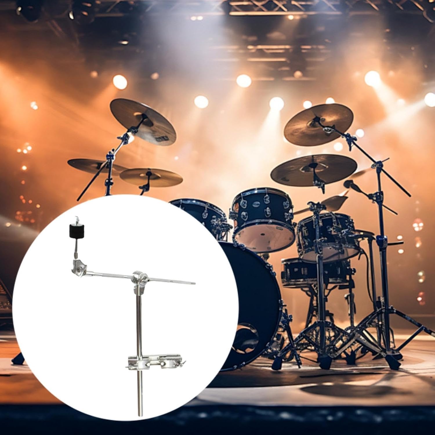 DYNWAVE Cymbal Arm Extension Arm Mount Easy Installation Hardware Adjustable Bracket Sturdy Metal Attachment Cymbal Stand Attachment