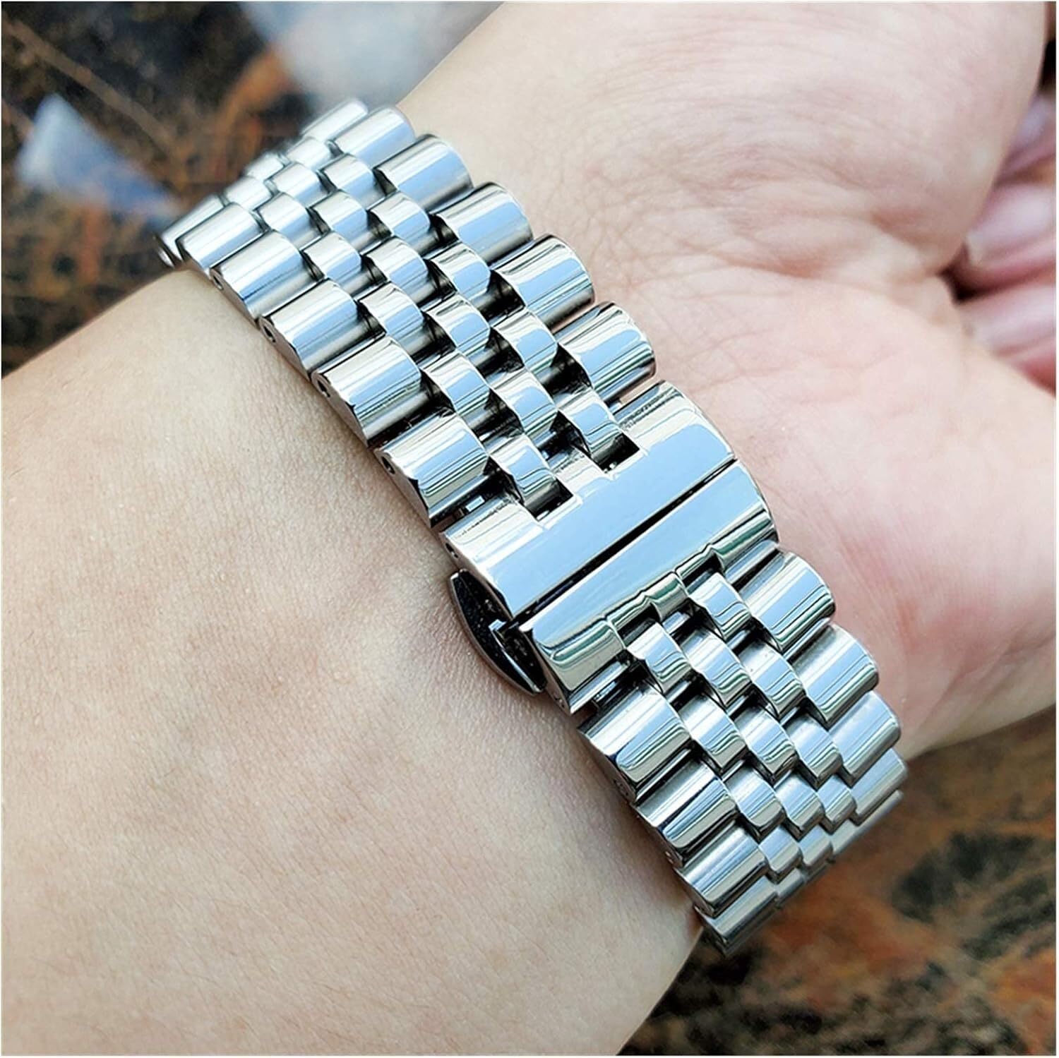 Correa reloj metal unisex, Correa de reloj de acero inoxidable Correa de reloj Plata pulida 16 18 19 20 21 mm Correa de reloj de metal Accesorios de pulsera Pulsera